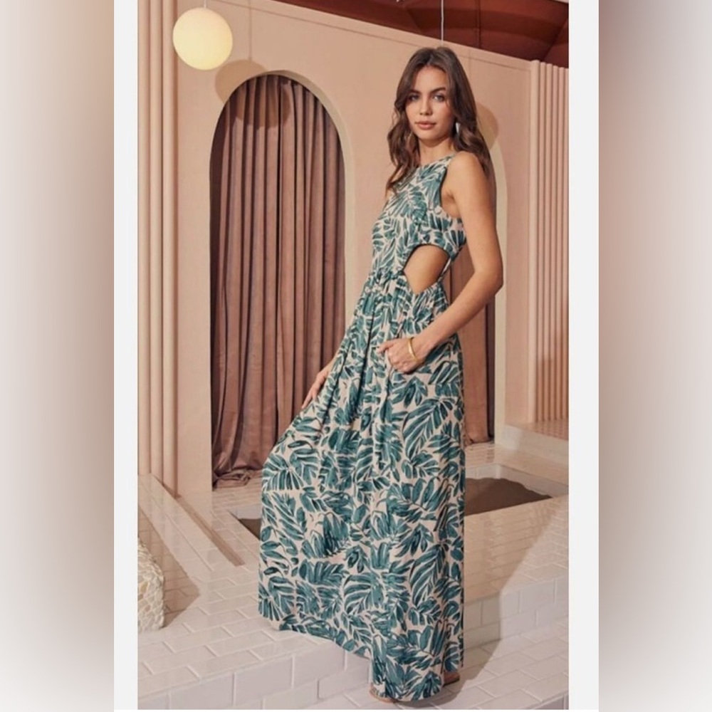 MIOU MUSE Fern waist cut-out dress